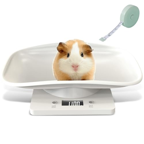 Digitale Haustierwaage: Haustierwaage für kleine Tiere, 15 kg mit ±1 Gramm Genauigkeit, kleine Tierwaage mit Maßband, kleintierwaage für neugeborene Hunde, Katzen, Hamster, kleine Vögel, Kaninchen von Vaileal