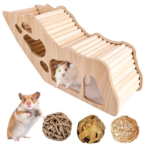 Hamster Tunnel, Hamster Kletterleiter, Watchbox Hamster, Hamster Versteck Käfig, Hamsterhaus aus Holz, Brückenkäfig-Dekoration, Holz-Kletterspielzeug für Rennmäuse, Degus, Stachelmäuse, Zwerghamster Hamster Tunnel, Hamster Kletterleiter, Watchbox Hamster, Hamster Versteck Käfig, Hamsterhaus aus Holz, Brückenkäfig-Dekoration, Holz-Kletterspielzeug für Rennmäuse, Degus, Stachelmäuse, Zwerghamster von Vaileal