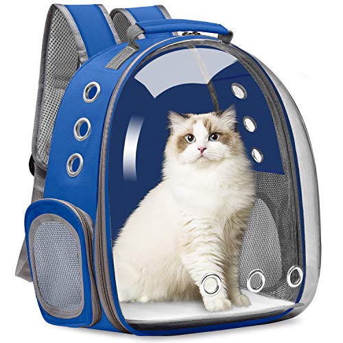 Vailge Rucksack für Katzen und Hunde, für kleine und mittelgroße Hunde geeignet, mit Platz in Kapselform, für Reisen, Wandern, Camping, Blau von Vailge