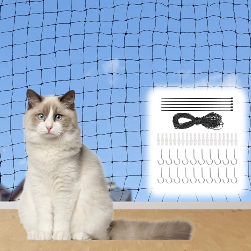 Katzennetz für Balkon, 3x6m Katzennetz Drahtverstärkt Ohne Bohren, Katzenschutznetz Schwarz, Balkonnetz für Katzen zur Sicherung von Balkon, Terrassen, Fenstern, Türen, Zäune Katzennetz für Balkon, 3x6m Katzennetz Drahtverstärkt Ohne Bohren, Katzenschutznetz Schwarz, Balkonnetz für Katzen zur Sicherung von Balkon, Terrassen, Fenstern, Türen, Zäune von Vaktop