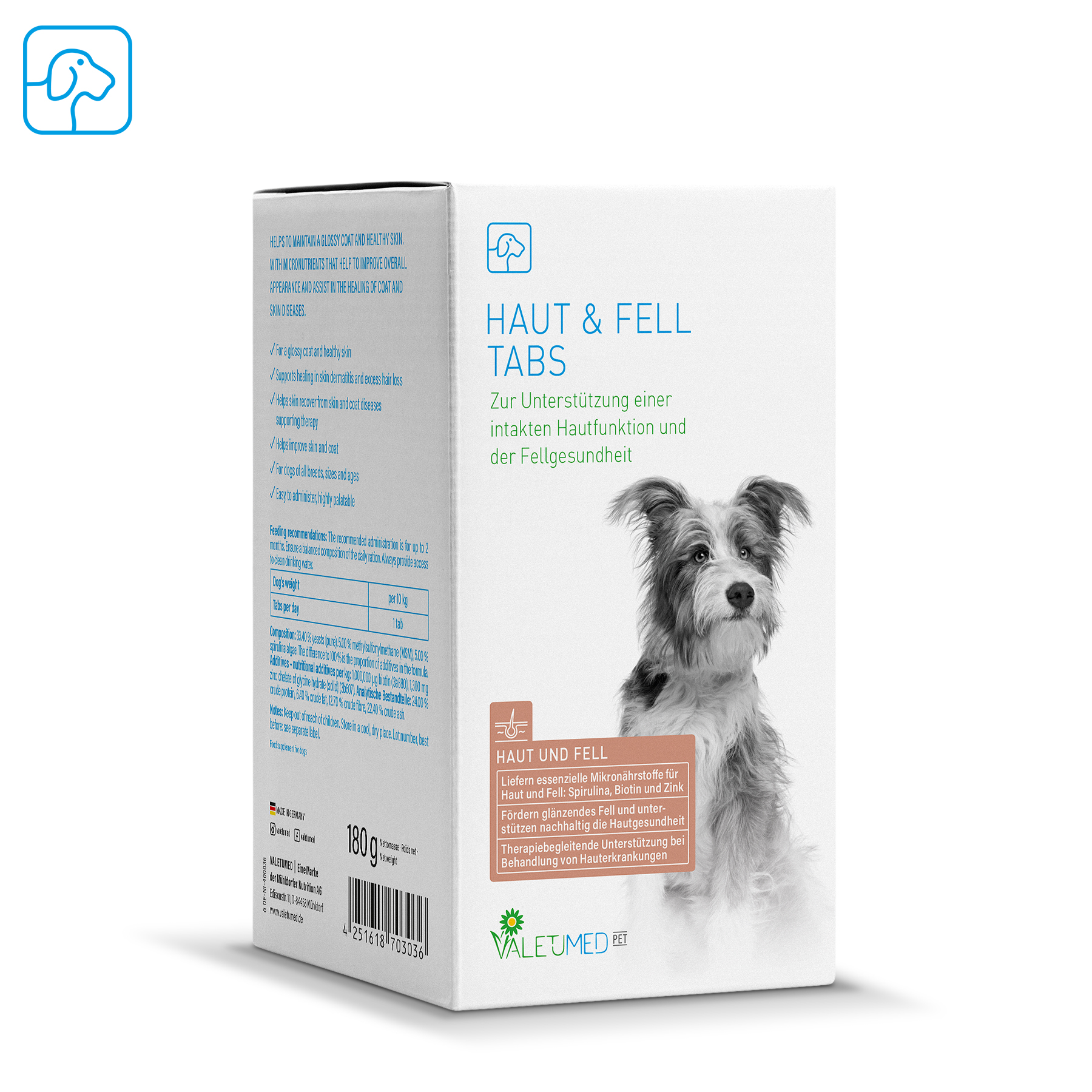 Valetumed Haut & Fell Tabs 180 g Zur Unterstützung einer intakten Hautfunktion und der Fellgesundheit Valetumed Haut & Fell Tabs 180 g Zur Unterstützung einer intakten Hautfunktion und der Fellgesundheit von Valetumed