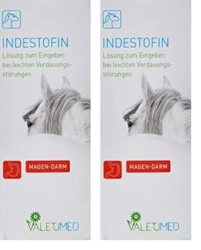 Valetumed Indestofin, 100 ml, Lösung zum Eingeben bei leichten Verdauungsstörungen, reines Naturprodukt, Ergänzungsfutter für Pferde und Ponys (Packung mit 2) von Valetumed