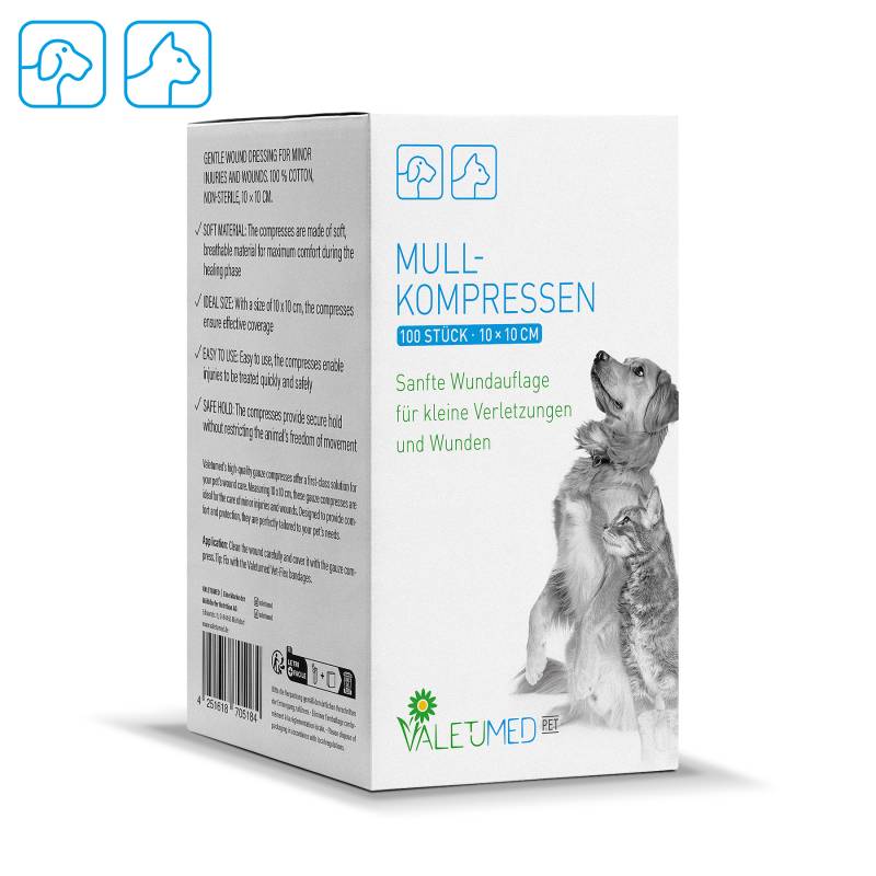 Valetumed Mullkompressen, unsteril (100 Stk)  10 x 10 cm von Valetumed