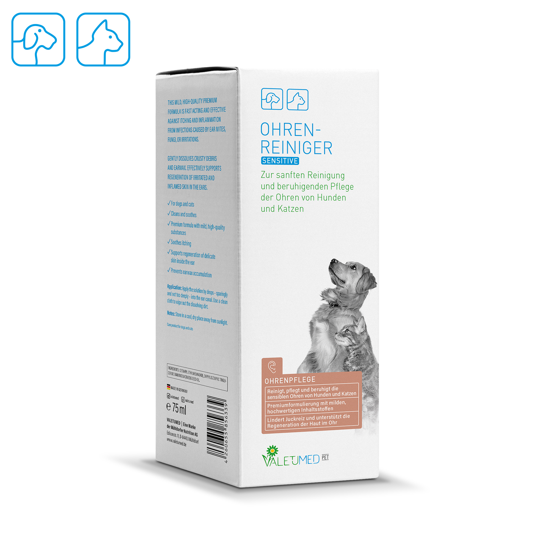 Valetumed Ohrenreiniger Sensitive 75 ml Zur sanften Reinigung und beruhigenden Pflege der Ohren Valetumed Ohrenreiniger Sensitive 75 ml Zur sanften Reinigung und beruhigenden Pflege der Ohren von Valetumed