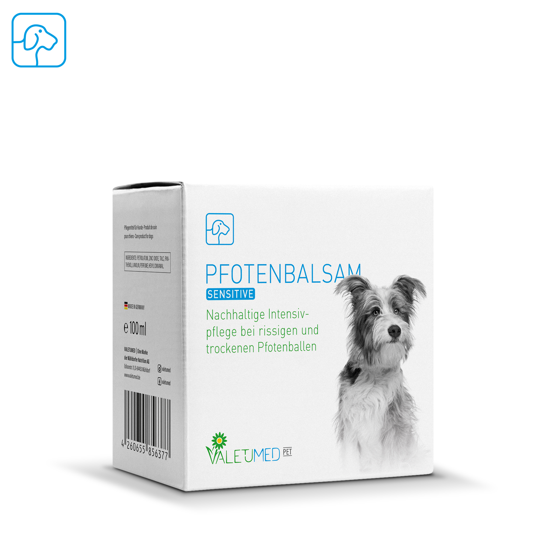 Valetumed Pfotenbalsam Sensitive 100 ml Intensivpflege bei rissigen und trockenen Pfotenballen Valetumed Pfotenbalsam Sensitive 100 ml Intensivpflege bei rissigen und trockenen Pfotenballen von Valetumed