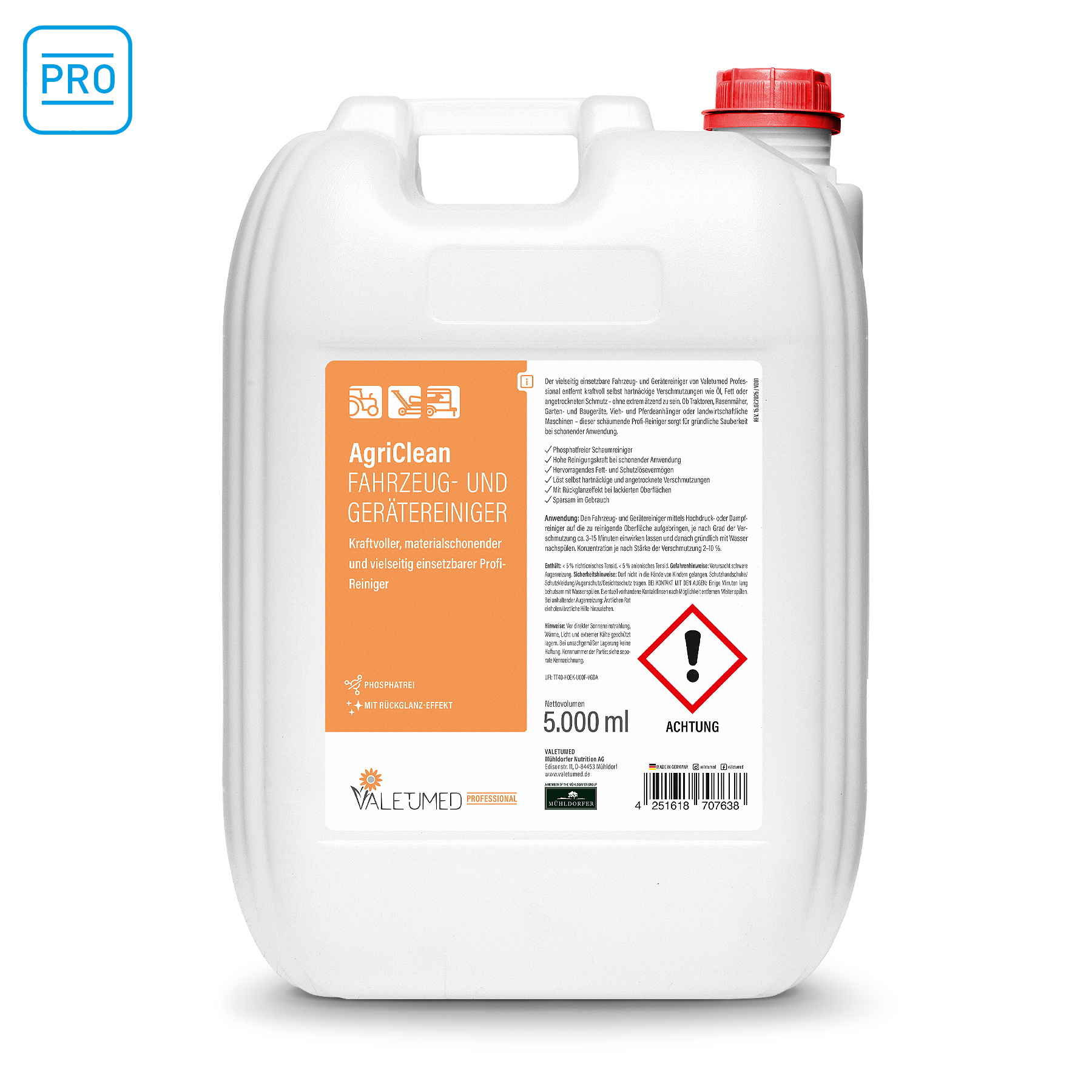 Valetumed Professional AgriClean Gerätereiniger Konzentrat 5000 ml Kraftvoller, materialschonender und vielseitig einsetzbarer Profi-Reiniger Valetumed Professional AgriClean Gerätereiniger Konzentrat 5000 ml Kraftvoller, materialschonender und vielseitig einsetzbarer Profi-Reiniger von Valetumed
