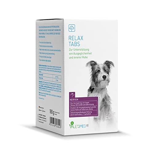 Valetumed Tabs Relax, 180g, Zusatzfutter für Hunde zur UnterstüTzung von Ausgeglichenheit und innerer Ruhe von Valetumed