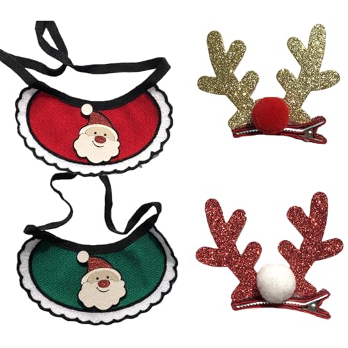Valicaer Hunde Weihnachtstuch,4Pcs Weihnachts Hunde Bandana Weihnachts Hunde Dreieck Lätzchen Verstellbar Weihnachtshalsband Welpe Halstuch Katze Hundehalstuch Weihnachts Kostüm Zubehör für Haustier Valicaer Hunde Weihnachtstuch,4Pcs Weihnachts Hunde Bandana Weihnachts Hunde Dreieck Lätzchen Verstellbar Weihnachtshalsband Welpe Halstuch Katze Hundehalstuch Weihnachts Kostüm Zubehör für Haustier von Valicaer