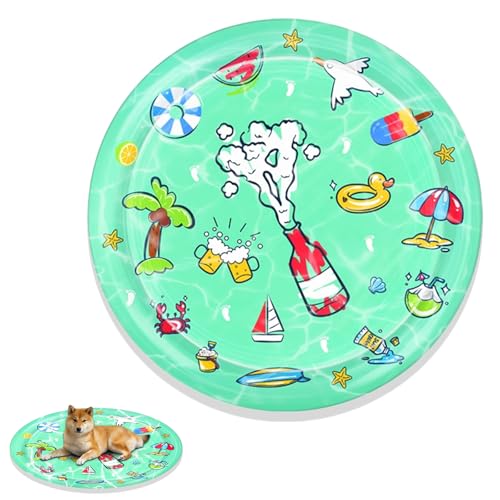 Valicaer Wassersensorische Matte für Haustiere, interaktive Wasserspielmatte für Katzen und Hunde, verdickter, aufblasbarer Sensor-Spiel, ideale Hundekühlung für heiße Tage (groß) von Valicaer