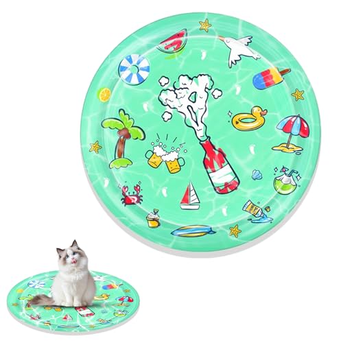 Valicaer Wassersensorische Matte für Haustiere, interaktive Wasserspielmatte für Katzen und Hunde, verdickter, aufblasbarer Sensor-Spiel, ideale Hundekühlung für heiße Tage (mittel) von Valicaer