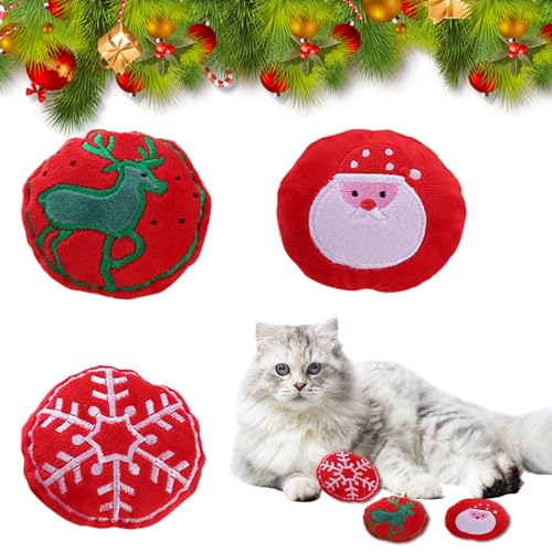 Valicaer Weihnachten Katze Katzenminze Spielzeug,3Pcs Weihnachten Katzen Spielzeug Haustier Interaktives Spielzeug Kauspielzeug Plüschkissen Weihnachtsmann Katzenkissen mit Katzenminze für Innenkätzch Valicaer Weihnachten Katze Katzenminze Spielzeug,3Pcs Weihnachten Katzen Spielzeug Haustier Interaktives Spielzeug Kauspielzeug Plüschkissen Weihnachtsmann Katzenkissen mit Katzenminze für Innenkätzch von Valicaer
