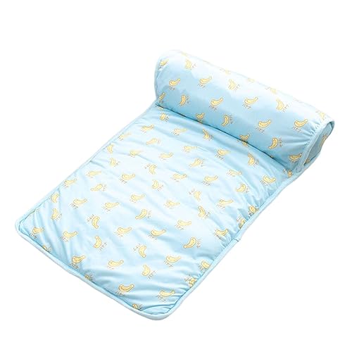 Haustier-Schlafmatte aus Eisseide, selbstkühlend, mit Kissen für heißen Sommer, kühlendes Hundebett, tragbar, rutschfest, waschbar, kühlende Schlafmatte, Blau Haustier-Schlafmatte aus Eisseide, selbstkühlend, mit Kissen für heißen Sommer, kühlendes Hundebett, tragbar, rutschfest, waschbar, kühlende Schlafmatte, Blau von Valink