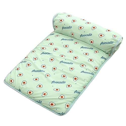 Haustier-Schlafmatte aus Eisseide, selbstkühlend, mit Kissen für heißen Sommer, kühlendes Hundebett, tragbar, rutschfest, waschbar, kühlende Schlafmatte, Grün Haustier-Schlafmatte aus Eisseide, selbstkühlend, mit Kissen für heißen Sommer, kühlendes Hundebett, tragbar, rutschfest, waschbar, kühlende Schlafmatte, Grün von Valink