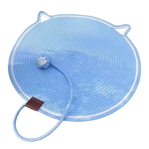 VALINK Katzenkratzmatte mit Katzenballspielzeug, 2 in 1 Katzenkratzmatte, 43,2 cm Größe, natürliches Baumwollseil, Kratzmatte für Indoor-Katzen, Blau VALINK Katzenkratzmatte mit Katzenballspielzeug, 2 in 1 Katzenkratzmatte, 43,2 cm Größe, natürliches Baumwollseil, Kratzmatte für Indoor-Katzen, Blau von Valink