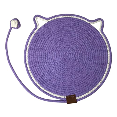 VALINK Katzenkratzmatte mit Katzenballspielzeug, 2 in 1 Katzenkratzmatte, 43,2 cm Größe, natürliches Baumwollseil, Kratzmatte für Indoor-Katzen, Lila VALINK Katzenkratzmatte mit Katzenballspielzeug, 2 in 1 Katzenkratzmatte, 43,2 cm Größe, natürliches Baumwollseil, Kratzmatte für Indoor-Katzen, Lila von Valink