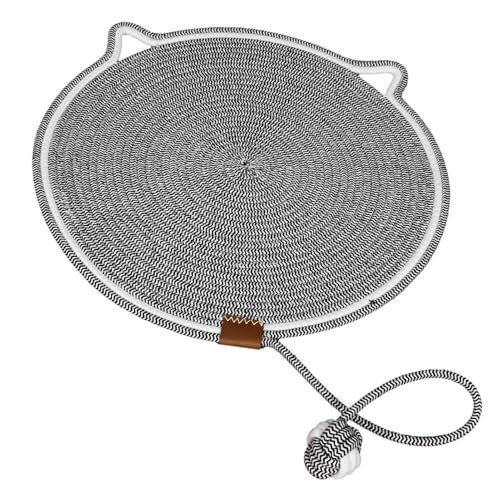 VALINK Katzenkratzmatte mit Katzenballspielzeug, 2-in-1-Kratzmatte, 43,2 cm Größe, natürliches Baumwollseil, Kratzmatte für Indoor-Katzen, geriffelt VALINK Katzenkratzmatte mit Katzenballspielzeug, 2-in-1-Kratzmatte, 43,2 cm Größe, natürliches Baumwollseil, Kratzmatte für Indoor-Katzen, geriffelt von Valink