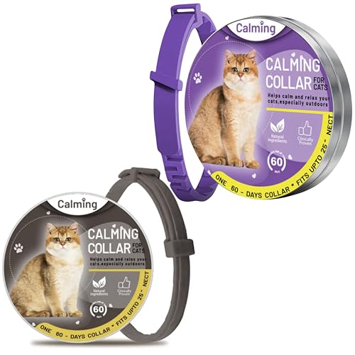 Beruhigendes Halsband für Katzen, langlebiges Pheromon-Halsband hilft für 60 Tage, entwickelt, um Stress und Angst zu reduzieren, hilft Katzen und Kätzchen, sich zu beruhigen, laute Geräusche und Beruhigendes Halsband für Katzen, langlebiges Pheromon-Halsband hilft für 60 Tage, entwickelt, um Stress und Angst zu reduzieren, hilft Katzen und Kätzchen, sich zu beruhigen, laute Geräusche und von Vallary