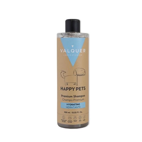 Valquer Premium Hundeshampoo für Hunde mit strapaziertem und trockenem Fell, mit Aloe Vera und Hyaluronsäure, Hundeshampoo, 400 ml (feuchtigkeitsspendend) von Valquer Laboratorios