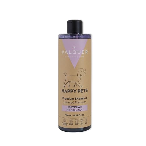 Valquer Premium-Hundeshampoo mit weißem oder hellem Fell, mit Panthenol und Lavendelextrakt, Hundeshampoo für Katzen, 400 ml, weißes Haar von Valquer Laboratorios