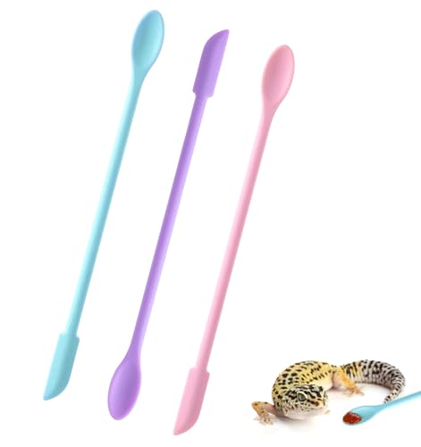 ValueBargain Reptilienlöffel, Reptilienstaub, Obst, Rührfutter, langer Griff, Fütterungswerkzeug, passend für Gecko, Wasserspeier, Bartdrache, 3 Stück von ValueBargain