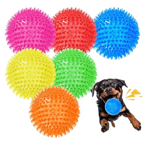 Valuepeak Quietschende Hundebälle für große und mittelgroße Hunde, Stachelbälle für zahnende Welpen, 8,9 cm, 6 Stück Valuepeak Quietschende Hundebälle für große und mittelgroße Hunde, Stachelbälle für zahnende Welpen, 8,9 cm, 6 Stück von Valuepeak