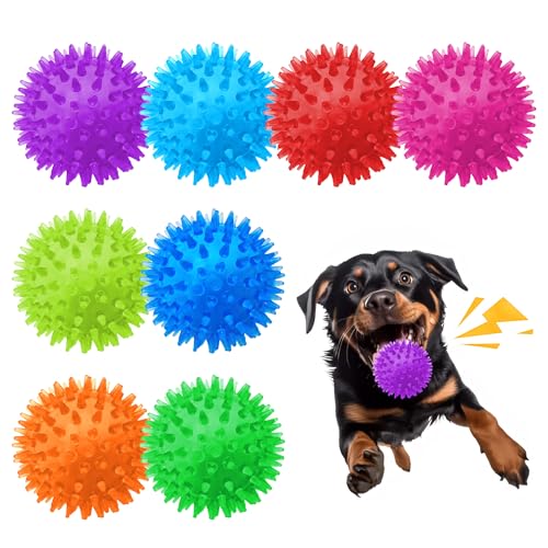 Valuepeak Quietschende Hundebälle für kleine und mittelgroße Hunde, stachelige Bälle für zahnende Welpen, 6,3 cm, 8 Stück Valuepeak Quietschende Hundebälle für kleine und mittelgroße Hunde, stachelige Bälle für zahnende Welpen, 6,3 cm, 8 Stück von Valuepeak