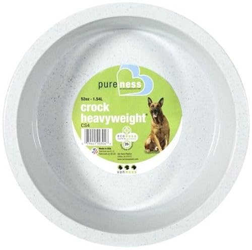 (3 Pack) Van Ness Crock Heavyweight Dish Food Bowl for Dogs Large 52 ounces von Van Ness