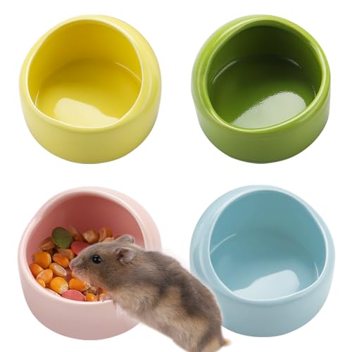 VanEnjoy 4 kleine Hamster-Futternapf aus Keramik, Meerschweinchen, kein Verschütten, Hamsterfutter und Wassernapf, Kleintier-Futterschale für Chinchilla, Igel, Hamster, Rennmäuse, Rosa, Blau, Gelb und VanEnjoy 4 kleine Hamster-Futternapf aus Keramik, Meerschweinchen, kein Verschütten, Hamsterfutter und Wassernapf, Kleintier-Futterschale für Chinchilla, Igel, Hamster, Rennmäuse, Rosa, Blau, Gelb und von VanEnjoy
