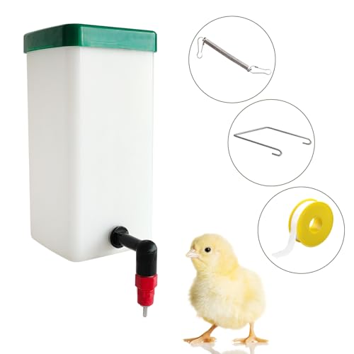 1L Hängende Hühnernippeltränke und Halterung, automatisches Trinksystem, Küken-Wasserbecher für Käfige (rot) (1) von VandanCoop