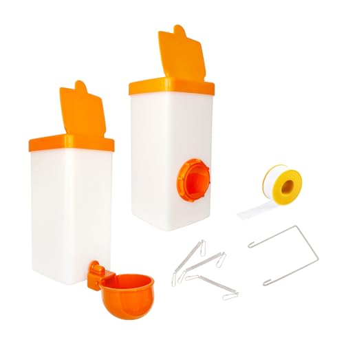 Automatic Waterer System Chick Feeder and Drinker Cups 1L Hanging Automatic Fill Poultry Watering Cup Used for Cages (orange, 2) von VandanCoop