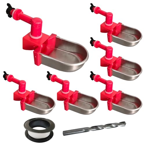 Vandacoop Kaninchen Wasserspender Edelstahl Trinkwasserschale für Huhn Kaninchen Eichhörnchen Chinchilla Hamster (6 Stück) von VandanCoop