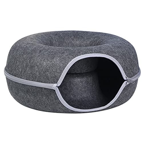 Filz-Katzenhöhlentunnel, tragbares Katzenspiel-Tunnel, Nest, Spielzeug, abnehmbares und waschbares rundes Katzenbett, vier Jahreszeiten, universelles Katzenbett für kleine Haustiere, für Filz-Katzenhöhlentunnel, tragbares Katzenspiel-Tunnel, Nest, Spielzeug, abnehmbares und waschbares rundes Katzenbett, vier Jahreszeiten, universelles Katzenbett für kleine Haustiere, für von Vansza