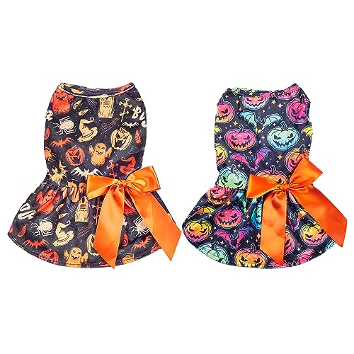 Haustierkleidung, Hunde- und Katzenkleid, 100 % Polyester, Welpenkostüm, Haustierkleidung, Urlaub, Mädchen, einteiliges Hunde-Outfit, Tank-Top, Weste, Kleider, Katzenbekleidung für Halloween von Vansza
