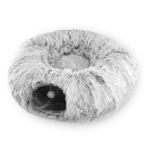 Katzenbett-Tunnel, waschbares Tunnelrohr, zusammenklappbares kratzfestes Katzenspielzeug, Katzenbett Höhle Donut mit Plüschtier, reichlich und Mehrzweck-Katzenbett für kleine, mittelgroße und große Katzenbett-Tunnel, waschbares Tunnelrohr, zusammenklappbares kratzfestes Katzenspielzeug, Katzenbett Höhle Donut mit Plüschtier, reichlich und Mehrzweck-Katzenbett für kleine, mittelgroße und große von Vansza