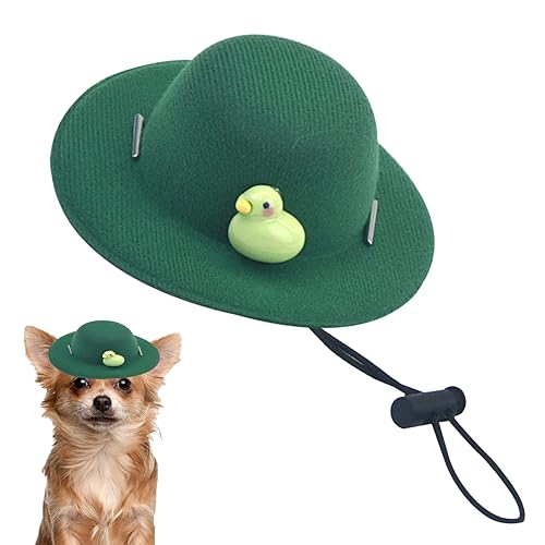 Lustige und niedliche Haustiermütze, verstellbar, Cartoon-Enten-Design, niedlicher Hundehut für kleine Tiere (grün) von Vansza