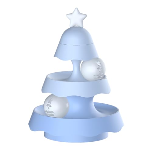 Vansza Katzenballbahn-Spielzeug, 3-stufige Plattenspieler-Katzenspielzeuge Bälle mit Katzenminze-Bällen, Weihnachtsbaum, Mini-Karussell-Katzenspielzeug, interaktives Kätzchen-Spaß, geistige Vansza Katzenballbahn-Spielzeug, 3-stufige Plattenspieler-Katzenspielzeuge Bälle mit Katzenminze-Bällen, Weihnachtsbaum, Mini-Karussell-Katzenspielzeug, interaktives Kätzchen-Spaß, geistige von Vansza