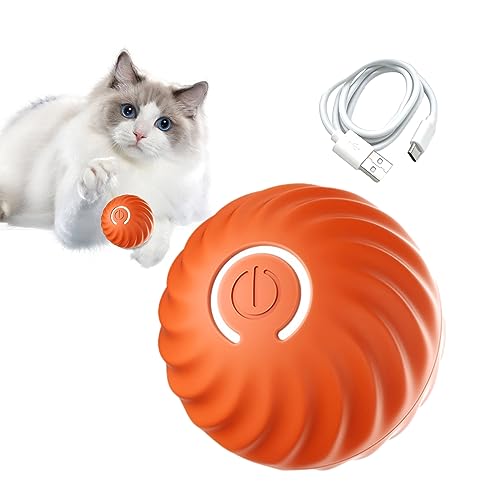 Vansza Neuer elektrischer intelligenter neckender Katzenball, automatisch bewegender hüpfender rollender Katzenball mit 2 Modi langer Akkulaufzeit, für Indoor-Katzen, Hunde, Haustiere, Training von Vansza
