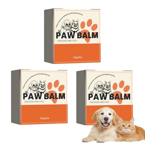 Vartegas Pfotenbalsam Hund, Natürliche & Sanfte Pfotenpflege Hund, 30g Hundezubehör, Hundepfoten Balsam Heilt, Tiefen-Restauriert Trockene Rissige Geschädigte Pfoten, für Hunden Katzen (B-3pcs) von Vartegas