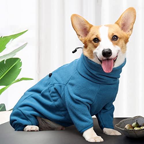 Gemütlicher Hunde-Einteiler aus Polarfleece, Winterkleidung, ideal für Haustiere, Hunde, drinnen oder draußen, für kleine, mittelgroße und große Hunde, verstellbarer Overall mit Reißverschluss, XS von VasedGins