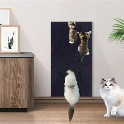 Kletter-Katzenkratzer, DIY Trimmbarer selbstklebender Katzenkratzteppich, Wandmontierter Katzenkratzer, Sofaschutz - Kratzfestes Sicheres Material (60 * 100, Dunkelblau) von VasedGins
