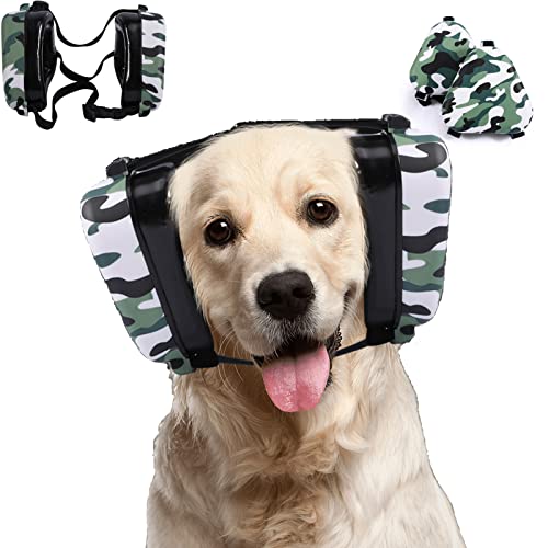 VasedGins Hundeohrenschützer Lärmschutz, Gehörschutz für Hunde, Ohrenschützer Geräuschreduzierung Hundeohrenschutz, Hunde Ohrenschutz sind verstellbar (Grün) von VasedGins