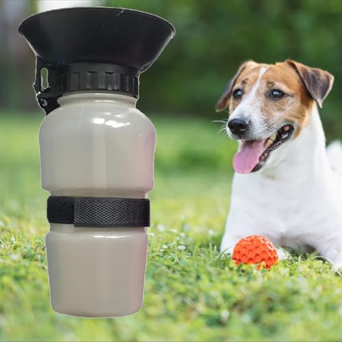 500ml Hunde Wasserflasche, Tragbare Hund Trinkflasche, Hundetrinkflasche für Unterwegs, für Camping, Spaziergang, Wandern (Grau) von Vastsea