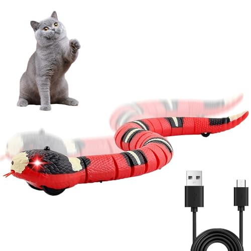 Vatunu Snake Cat Toy, Realistic Simulation Smart Sensing Snake Toy, Rechargeable Automatically Sense Hindernisse and Escape, Cat Snake Toy Curves Move Quickly, Interactive Cat Toys for Indoor Cats von Vatunu