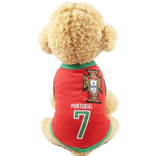 Vavious Hunde-Fußballtrikot, kühlendes Sommer-Netz-Tanktop, Haustier, Portugal, bedrucktes Outfit, atmungsaktiv, schnell trocknend, Katzenpullover, Welpen, ärmellos, Größe XXL Vavious Hunde-Fußballtrikot, kühlendes Sommer-Netz-Tanktop, Haustier, Portugal, bedrucktes Outfit, atmungsaktiv, schnell trocknend, Katzenpullover, Welpen, ärmellos, Größe XXL von Vavious