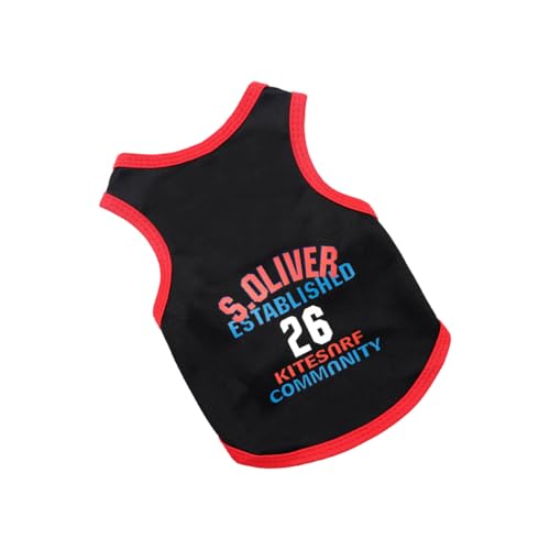 Vavious Hunde-Shirt, Basketball, Netzstoff, atmungsaktiv, schwarz, Farbblock, Hunde-Outfit, Haustier-Outfit, leicht, schnell trocknend, Sportbekleidung, lustig, dehnbare Weste für kleine Hunde, Größe von Vavious