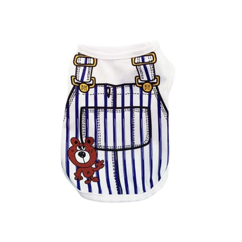 Vavious Sommer-Tanktop für kleine Hunde, marineblau, Overall, bedruckt, kühlend, für Jungen und Katzen, ärmellos, atmungsaktiv, Haustierweste, Welpen, weiche Baumwolle, Größe XS von Vavious