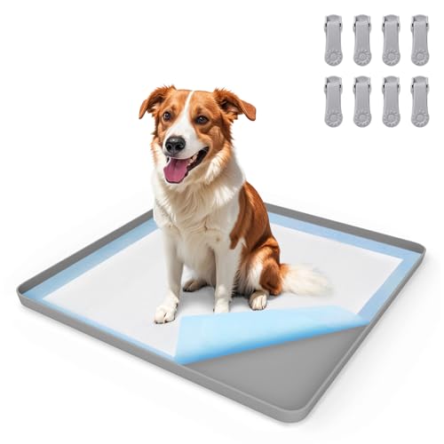 VavoPaw Hund Urinierpad Halter, 24" × 24" Welpen Unterlagen Halter mit Klammen, Erhöht Kante Lecksicher Hundetoilette Halter, Wasserdicht Silikon PIPI Matten Halter, Leicht zu Reinigen Welpentoilette VavoPaw Hund Urinierpad Halter, 24" × 24" Welpen Unterlagen Halter mit Klammen, Erhöht Kante Lecksicher Hundetoilette Halter, Wasserdicht Silikon PIPI Matten Halter, Leicht zu Reinigen Welpentoilette von VavoPaw