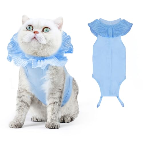VavoPaw Katzenbody Nach Op für Weibliche Katzen, Atmungsaktive Katzen Kleidung für Chirurgische Genesung bei Bauchwunden, Weicher Stoff-Kätzchen Anzug E-Halsband-Alternative für Katzen, M Blau VavoPaw Katzenbody Nach Op für Weibliche Katzen, Atmungsaktive Katzen Kleidung für Chirurgische Genesung bei Bauchwunden, Weicher Stoff-Kätzchen Anzug E-Halsband-Alternative für Katzen, M Blau von VavoPaw