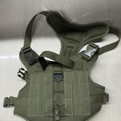 VavoPaw Taktisch Hundegeschirr, Einfach Kontrolle & Anti Zug Hundegeschirr mit Molle Panel und Reflektierend Streifen, Taktisch Weste für Hunde Training, Wandern, Jagd, Outdoor, Armeegrün, S von VavoPaw