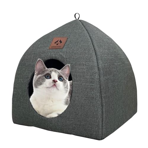 Vbnuyhim Atmungsaktives Kätzchenhaus, Kätzchenbetten für Wohnungskatzen | 2-in-1-Dreieck-Katzennest - Mit abnehmbarem, waschbarem Komfort-Hundebett für mittelgroße Katzen Vbnuyhim Atmungsaktives Kätzchenhaus, Kätzchenbetten für Wohnungskatzen | 2-in-1-Dreieck-Katzennest - Mit abnehmbarem, waschbarem Komfort-Hundebett für mittelgroße Katzen von Vbnuyhim